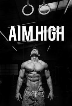 "Motivational image titled "Aim high"