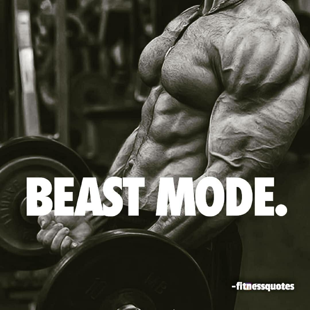 "Motivational image titled "Beast mode"